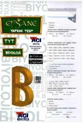 Açı Yayınları TYT Biyoloji Efsane Çek Kopart Yaprak Test