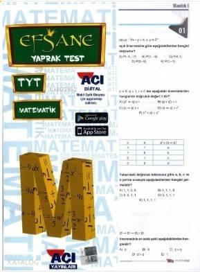 Açı Yayınları TYT Matematik Efsane Çek Kopart Yaprak Test