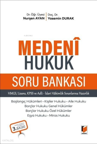 Adalet Medeni Hukuk Soru Bankası