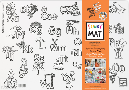 Akademi Çocuk Funny Mat - Alfabe ve Sayılar 2'li Paket 6'lı Keçeli Kal