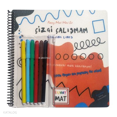 Akademi Çocuk-Funny Mat - MİNİ SET - ÇİZGİ ÇALIŞMAM (KALEMLİ)