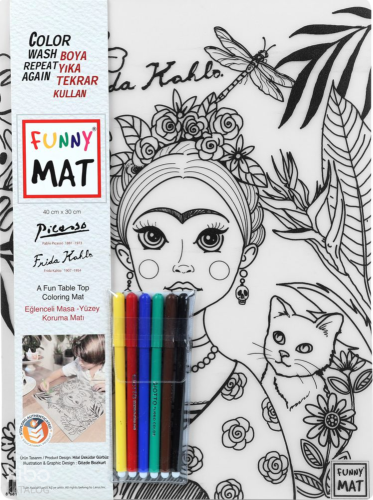 Akademi Çocuk Funny Mat - Pablo Picasso ve Frida Kahlo 6'lı Kalemli