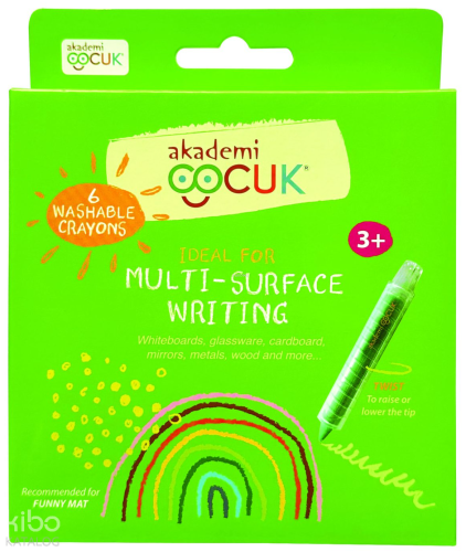 Akademi Çocuk Yıkanabilir Crayons 6 Boya
