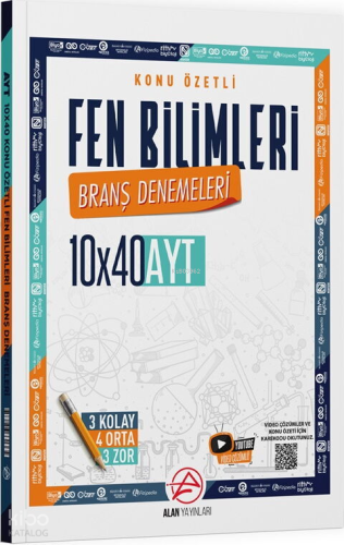 Alan Yayınları AYT Fen Bilimleri Konu Özetli 10 x 40 Branş Denemeleri