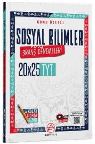 Alan Yayınları TYT Sosyal Bilimler Konu Özetli 20 x 25 Branş Denemeleri