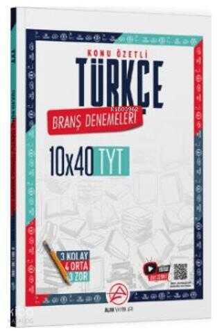 Alan Yayınları TYT Türkçe Konu Özetli 10 x 40 Branş Denemeleri