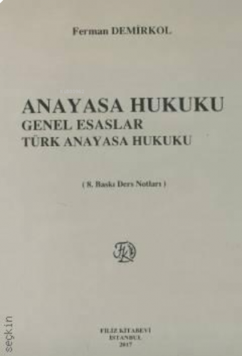 Anayasa Hukuku I - II Ders Notları