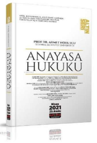 Anayasa Hukuku Konu Anlatımı