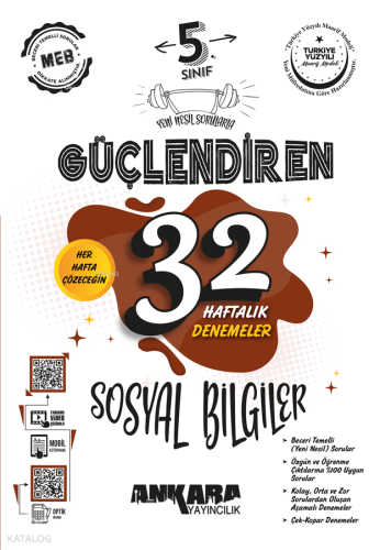 Ankara Yayıncılık 5. Sınıf Güçlendiren 32 Haftalık Sosyal Bilgiler Kaz
