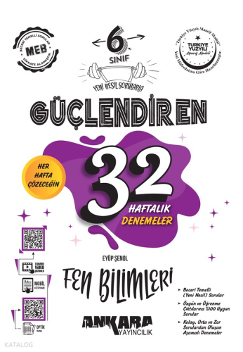 Ankara Yayıncılık 6. Sınıf Güçlendiren 32 Haftalık Fen Bilimleri Kazanım Denemeleri