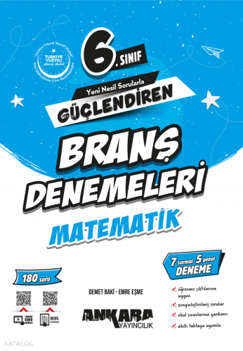 Ankara Yayıncılık 6. Sınıf Matematik Güçlendiren Branş Denemeleri