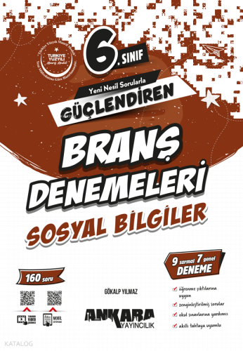 Ankara Yayıncılık 6. Sınıf Sosyal Bilgiler Güçlendiren Branş Denemeler