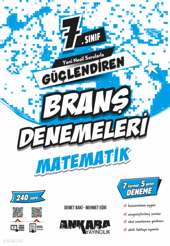 Ankara Yayıncılık 7. Sınıf Güçlendiren Matematik Branş Denemeleri