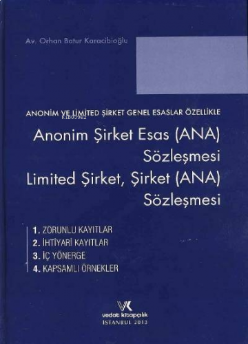 Anonim Şirket Esas (ANA) Sözleşmesi,; Limited Şirket, Şirket (ANA) Sözleşmesi