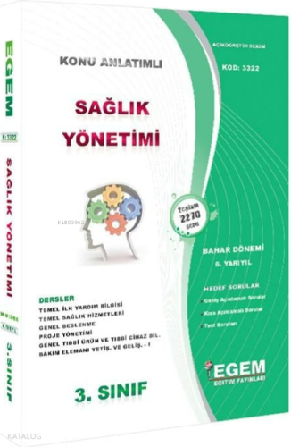AÖF 3. Sınıf Sağlık Yönetimi Bahar Dönemi 6. Yarıyıl Konu Anlatımlı Soru Bankası