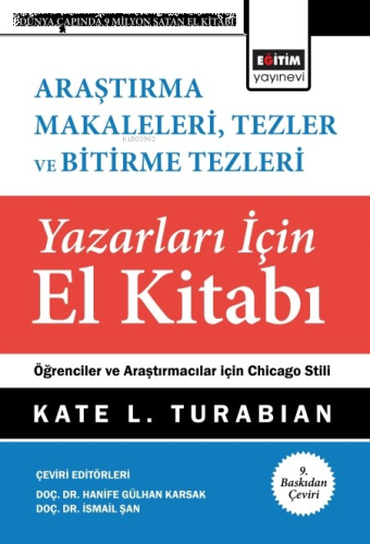 Araştırma Makaleleri  Tezler Ve Bitirme Tezleri Yazarları İçin El Kitabı