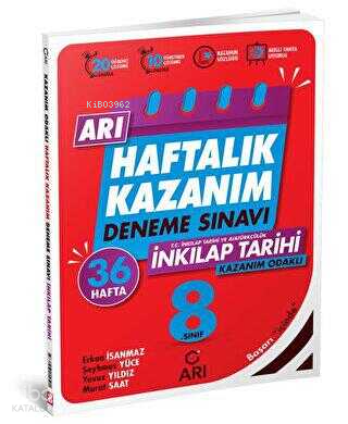 Arı Yayıncılık 8. Sınıf T.C. İnkılap Tarihi ve Atatürkçülük Arı Haftalık Kazanım Deneme