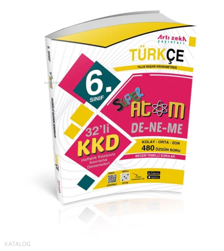 Artı Zeka Yayınları 6. Sınıf Türkçe Haftalık Kazanım Kavrama Denemeleri 32'li