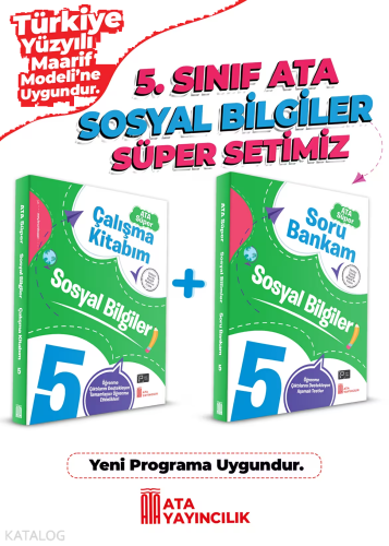 Ata Yayıncılık 5. Sınıf Sosyal Bilgiler Süper Set Soru Bankam + Çalışm
