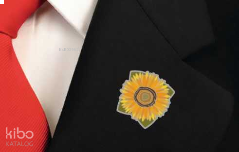 Ayçiçeği İslami Pin Bros Metal Yaka Rozeti