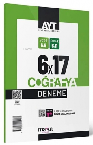 AYT Coğrafya 6x17 Deneme Tamamı Video Çözümlü Marka Yayınları
