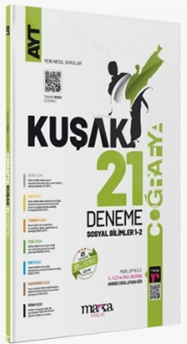 AYT Coğrafya Kolaydan Zora 21 Kuşak Deneme Tamamı Video Çözümlü Marka Yayınları