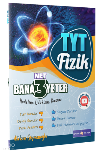 Bana Yeter Yayınları TYT Fizik Bana 3 Net Yeter