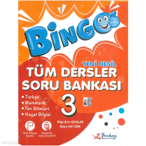 Berkay Yayıncılık 3. Sınıf Bingo Yeni Nesil Tüm Dersler Soru Bankası