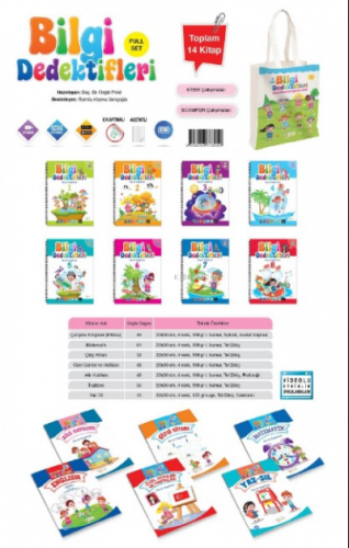 Bilgi Dedektifleri 5 + Yaş Çantalı Set (14 Kitap);Okul Öncesi Eğitim S