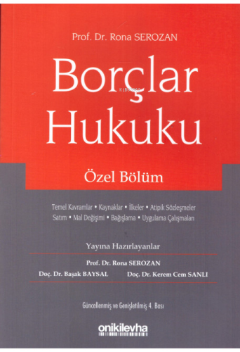 Borçlar Hukuku Özel Bölüm