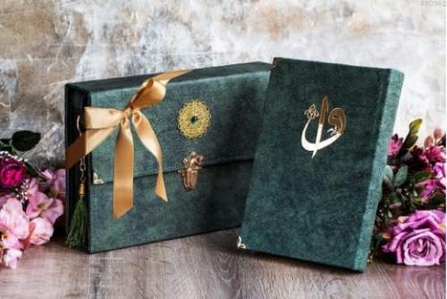 Çantalı - Orta Boy Nubuk Kur'an-ı Kerim (Yeşil, Vavlı, Mühürlü)