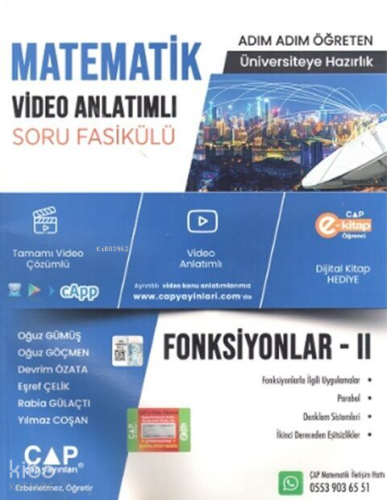 Çap Yayınları Matematik Fonksiyonlar 2 Video Anlatımlı Soru Fasikülü