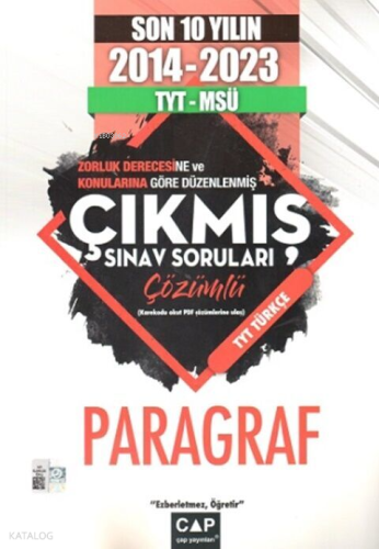 Çap Yayınları TYT MSÜ Paragraf Son 10 Yıl Çıkmış Sorular