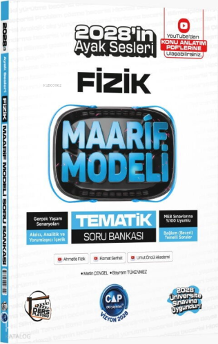 Çap Yayınları Üniversiteye Hazırlık Fizik Maarif Modeli Tematik Soru Bankası