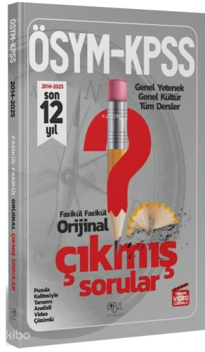 CBA Yayınları 2026 KPSS Genel Yetenek Genel Kültür Orijinal Son 12 Yıl