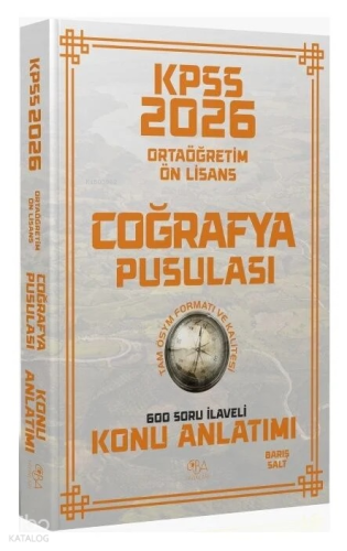 CBA Yayınları 2026 KPSS Lise Ortaöğretim Ön Lisans Coğrafya Pusulası K