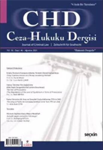 Ceza Hukuku Dergisi Sayı: 46 – Ağustos 2021