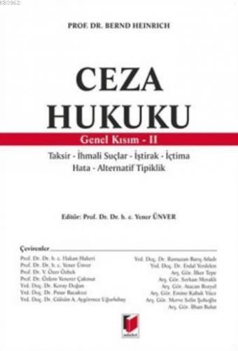 Ceza Hukuku; Genel Kısım-II