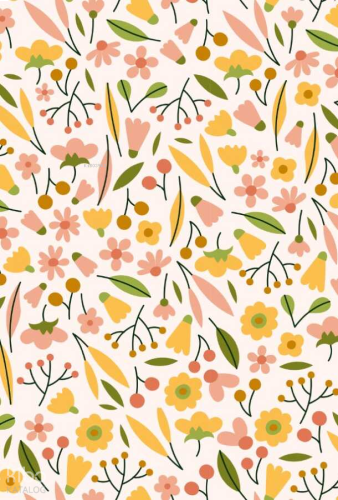 Çiçek Cümbüşü Beyaz Zemin Özel Tasarımlı Defter (Çizgili)