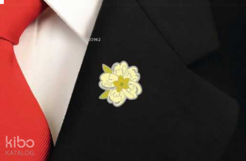 Çiçek Yonca İslami Pin Bros Metal Yaka Rozeti