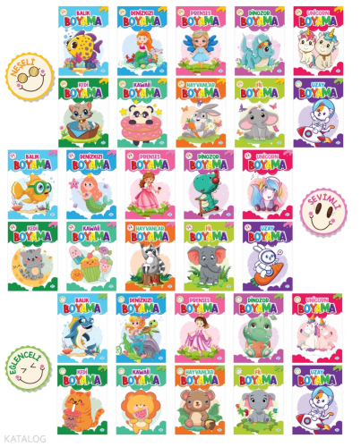 Çocuklar İçin Boyama Seti (30 Kitap Takım)