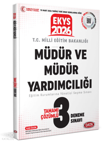 Data Yayınları 2026 MEB EKYS Müdür ve Müdür Yardımcılığı Tamamı Çözümlü 3 Deneme Sınavı