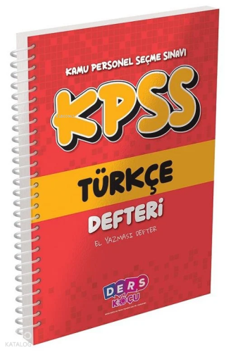 Ders Koçu KPSS Türkçe Defteri Ders Koçu Yayınları