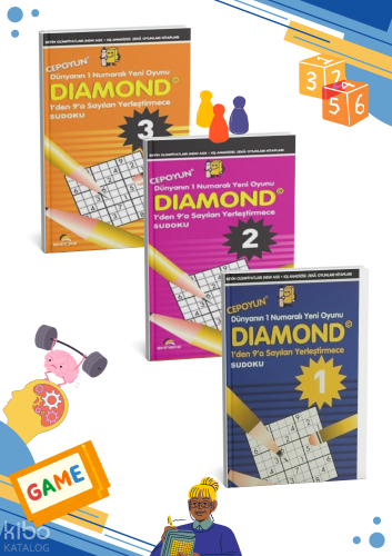 Diamond - Sudoku Akıl Dolu Oyunlar;7’den 77’ye Düşünen Tüm İnsanlar İçin IQ Geliştiren 3 Cep Boy Kitap
