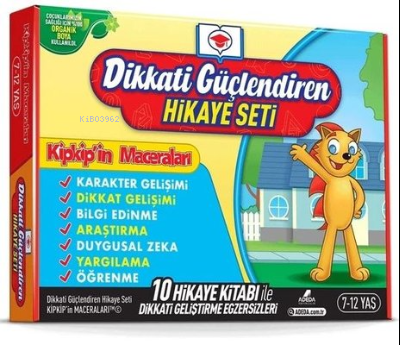 Dikkati Güçlendiren Hikaye Seti;Kip Kip'in Maceraları Kutulu Set (10 Kitap Takım)