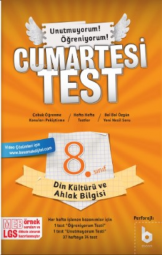 Din Kültürü ve Ahlak Bilgisi;Cumartesi Test