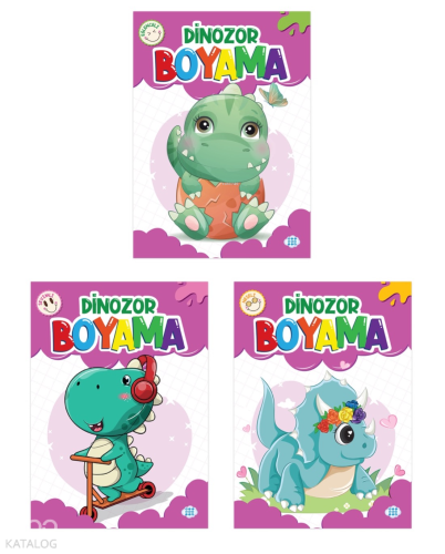 Dinozor Boyama Seti (3 Kitap Takım)