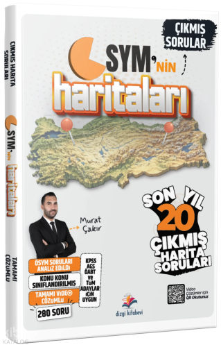 Dizgi Kitap 2026 ÖSYM'nin Haritaları Tüm Harita Çıkmış Sınav Soruları ( Video Çözümlü )