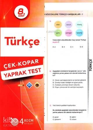 Doğru Orantı Yayınları 4 Adım - 8. Sınıf Türkçe Yaprak Test