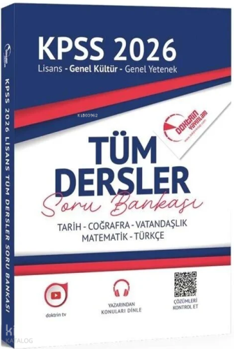 Doktrin 2026 KPSS Genel Yetenek Genel Kültür Tüm Dersler Lisans Soru B